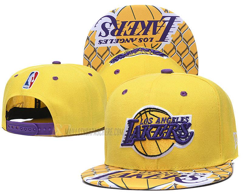 casquette hip hop los angeles lakers de jaune cas63