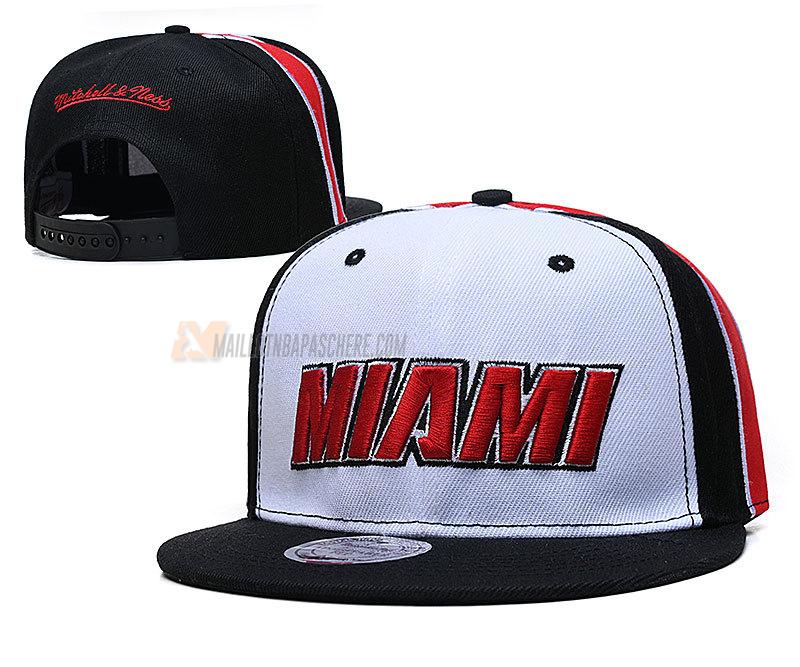 casquette hip hop miami heat de blanc noir cas148