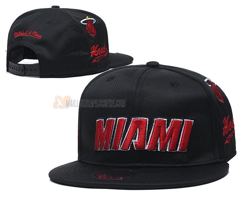 casquette hip hop miami heat de noir cas142