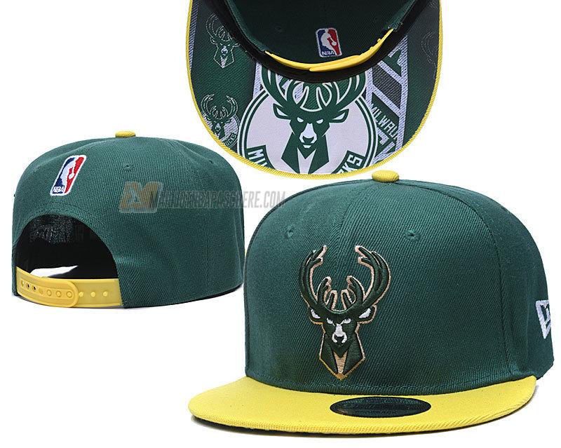 casquette hip hop milwaukee bucks de vert cas150