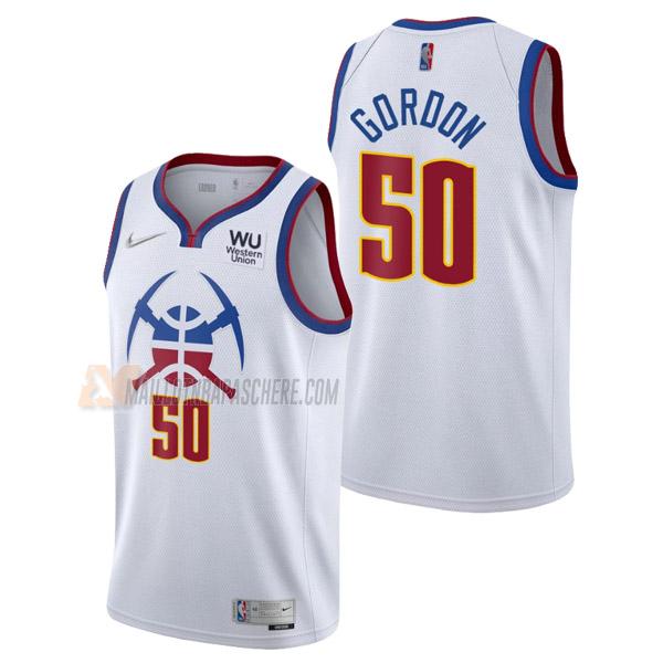 maillot aaron gordon denver nuggets de 50 homme blanc earned edition 2021