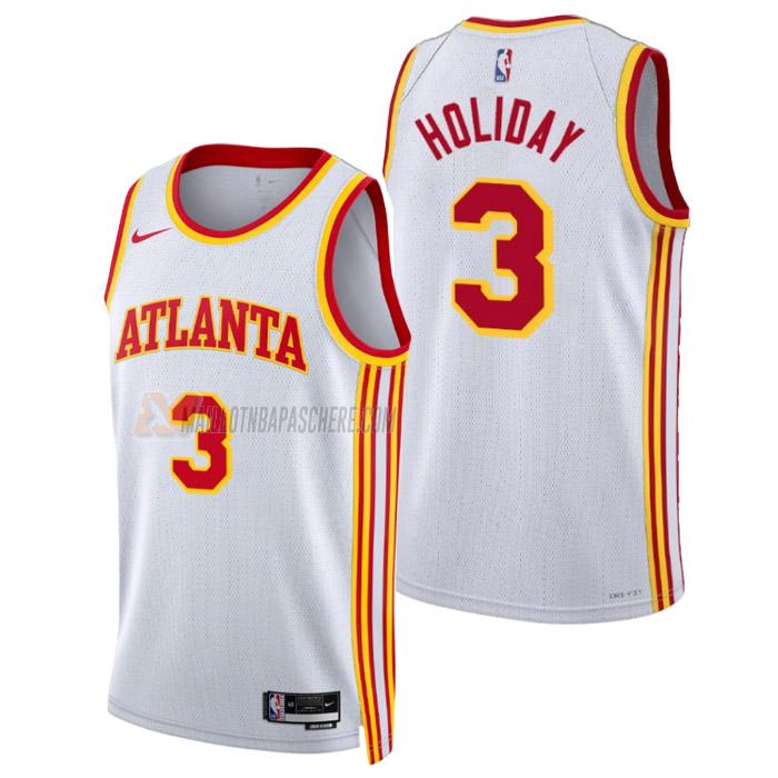 maillot aaron holiday atlanta hawks de 3 homme blanc association edition 2023