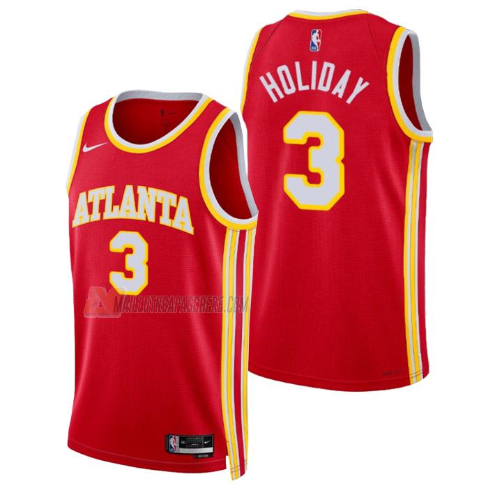 maillot aaron holiday atlanta hawks de 3 homme rouge icon edition 2023