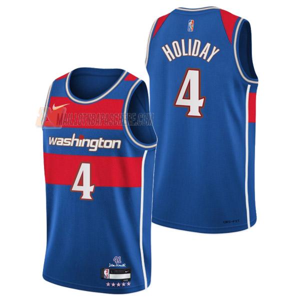 maillot aaron holiday washington wizards de 4 homme bleu city edition 2022