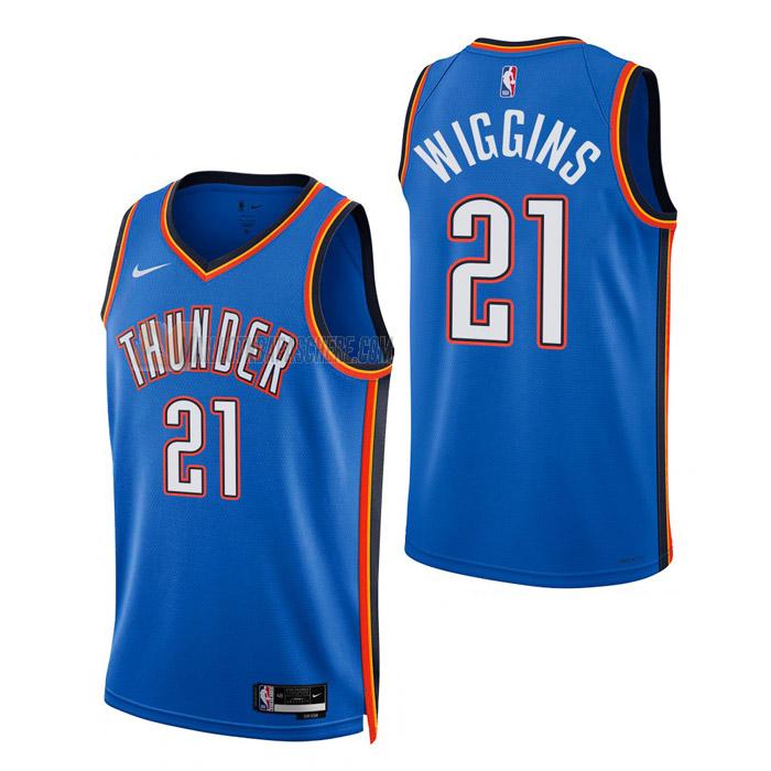 maillot aaron wiggins oklahoma city thunder de 21 homme bleu icon edition 2023