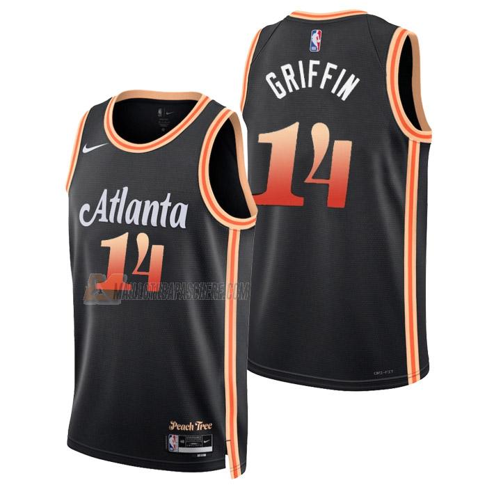 maillot aj griffin atlanta hawks de 14 homme noir city edition 2023