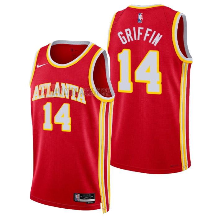 maillot aj griffin atlanta hawks de 14 homme rouge icon edition 2023