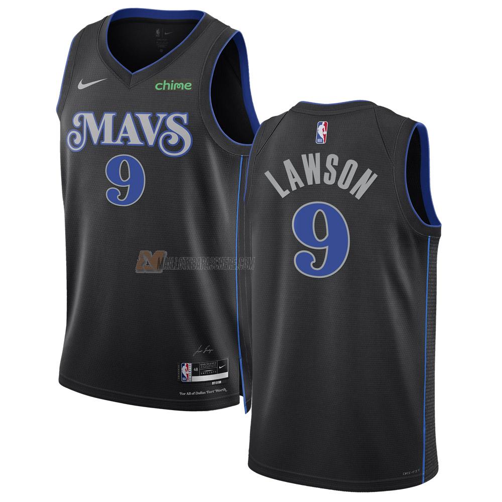 maillot aj lawson dallas mavericks de 9 homme noir city edition 2023-24