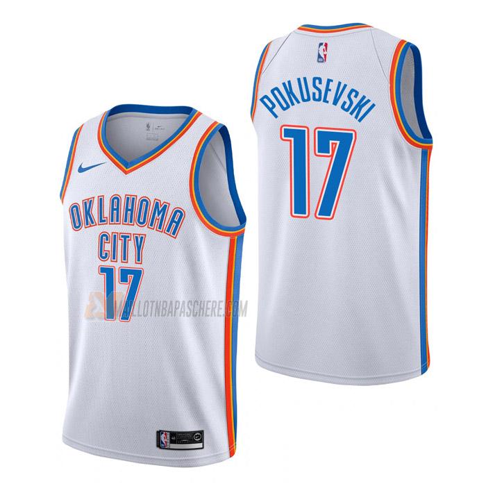 maillot aleksej pokusevski oklahoma city thunder de 17 homme blanc association edition 2023