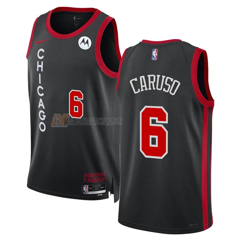 maillot alex caruso chicago bulls de 6 homme noir city edition 2023-24