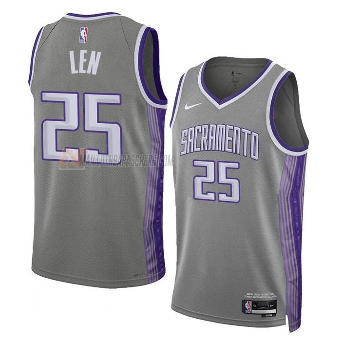 maillot alex len sacramento kings de 25 homme gris city edition 2023