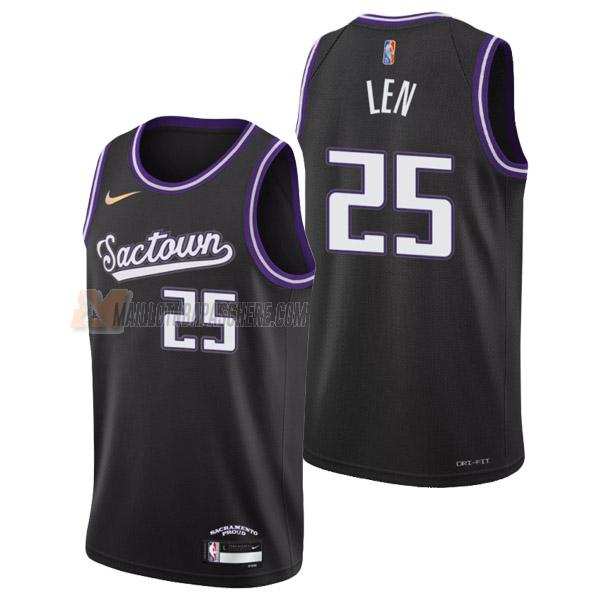 maillot alex len sacramento kings de 25 homme noir city edition 2022