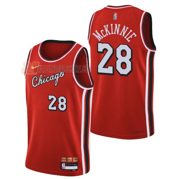 maillot alfonzo mckinnie chicago bulls de 28 homme rouge city edition 2022