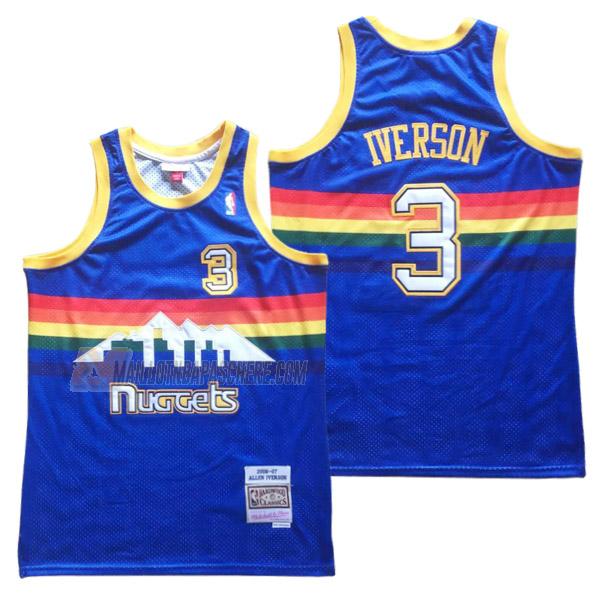 maillot allen iverson denver nuggets de 3 homme bleu 23210c49