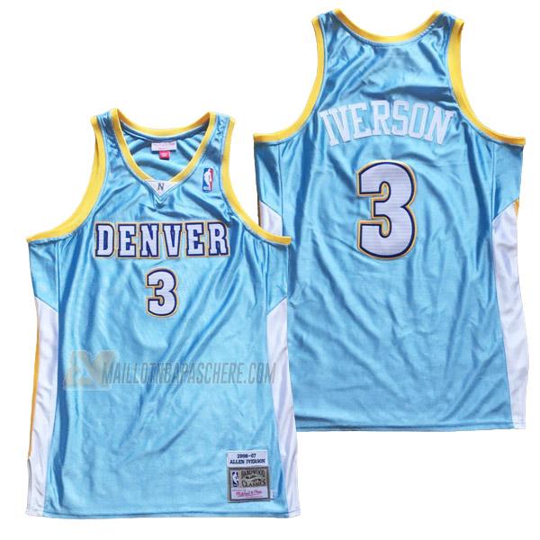 maillot allen iverson denver nuggets de 3 homme bleu 23210c50