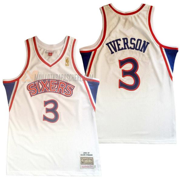 maillot allen iverson philadelphia 76ers de 3 homme blanc 23210c45