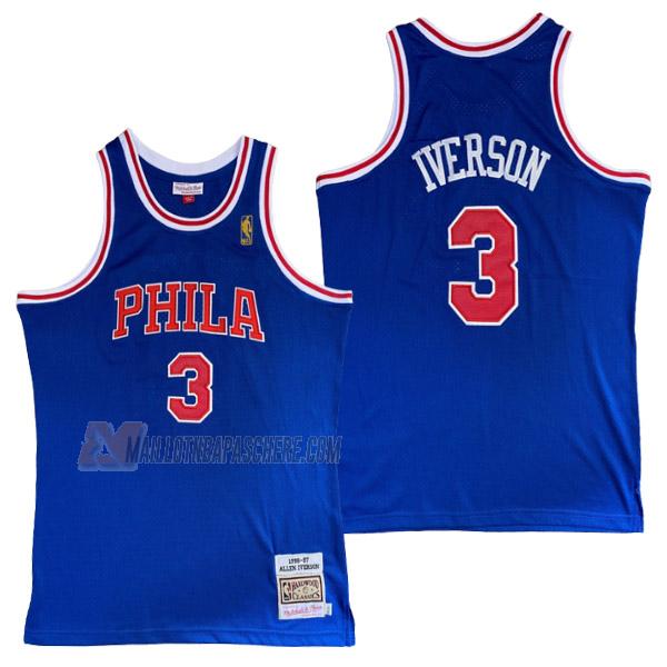 maillot allen iverson philadelphia 76ers de 3 homme bleu 23210c52