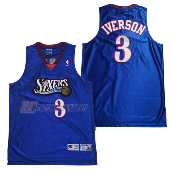 maillot allen iverson philadelphia 76ers de 3 homme bleu 23210c59