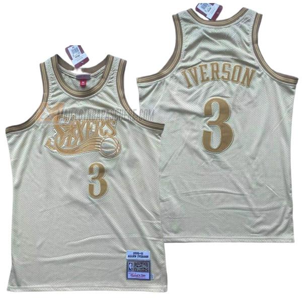 maillot allen iverson philadelphia 76ers de 3 homme gris 23210c54