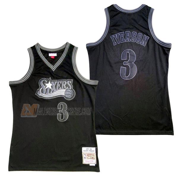 maillot allen iverson philadelphia 76ers de 3 homme noir 23210c56