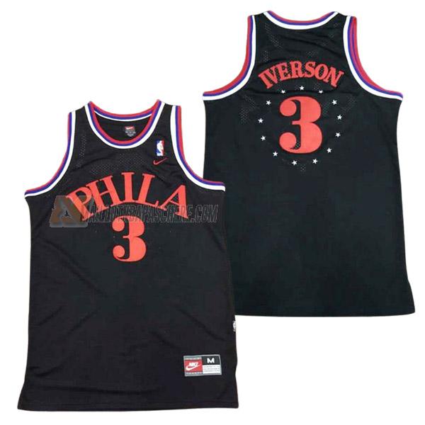 maillot allen iverson philadelphia 76ers de 3 homme noir 23210c57