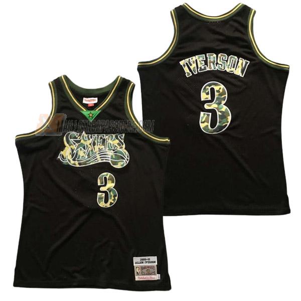 maillot allen iverson philadelphia 76ers de 3 homme noir 23210c58