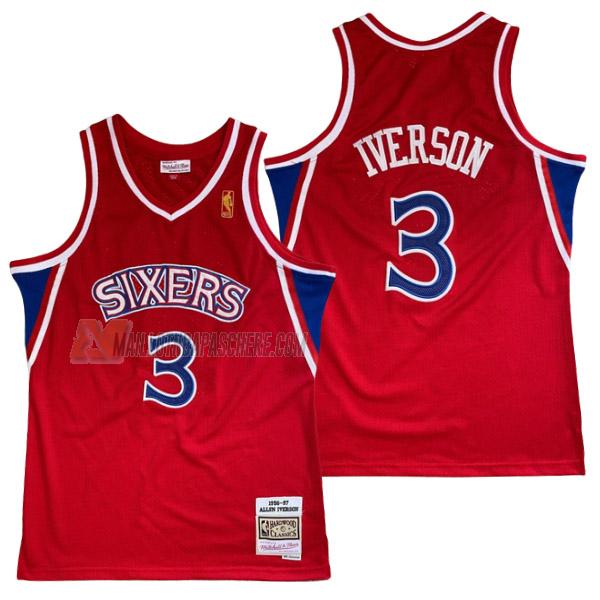 maillot allen iverson philadelphia 76ers de 3 homme rouge 23210c55