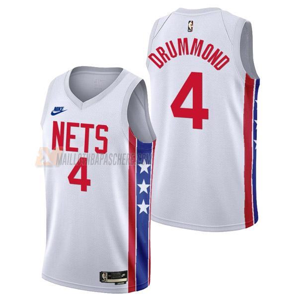 maillot andre drummond brooklyn nets de 4 homme blanc classic edition 2023