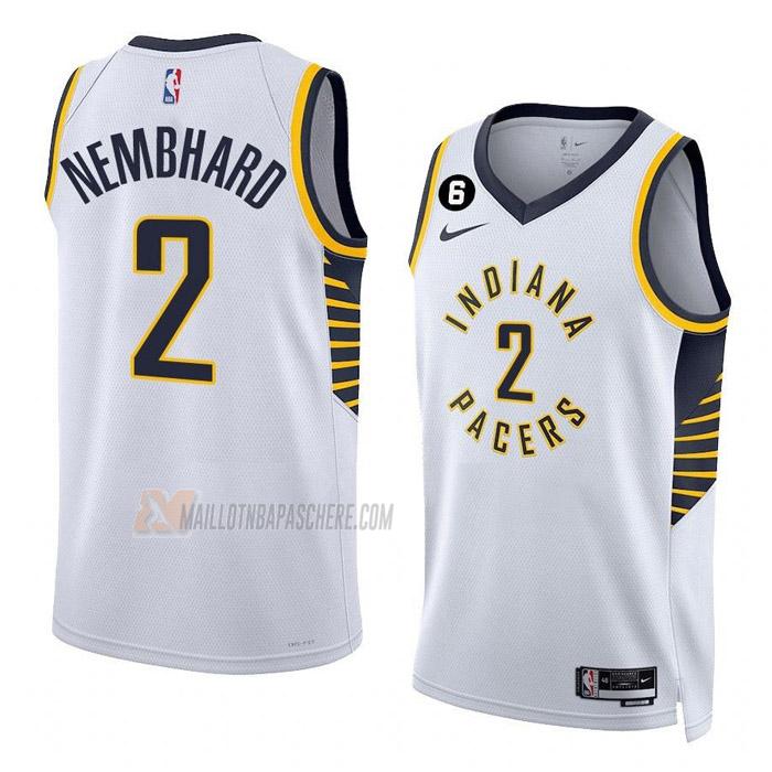 maillot andrew nembhard indiana pacers de 2 homme blanc association edition 2023