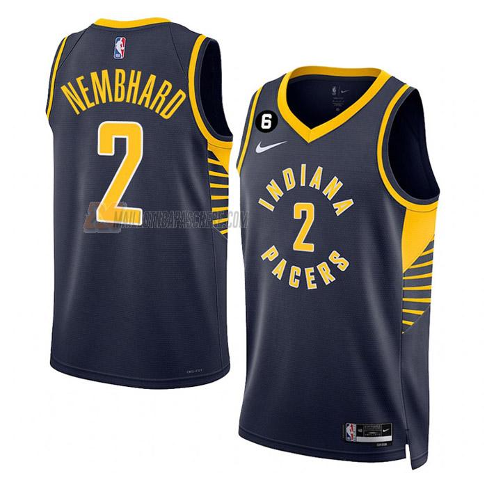 maillot andrew nembhard indiana pacers de 2 homme bleu marine icon edition 2023