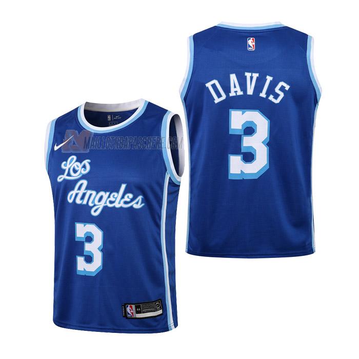 maillot anthony davis los angeles lakers de 3 enfant bleu classic edition 2021