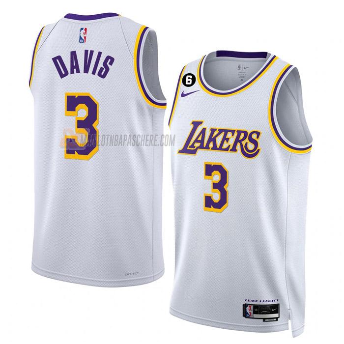 maillot anthony davis los angeles lakers de 3 homme blanc association edition 2023