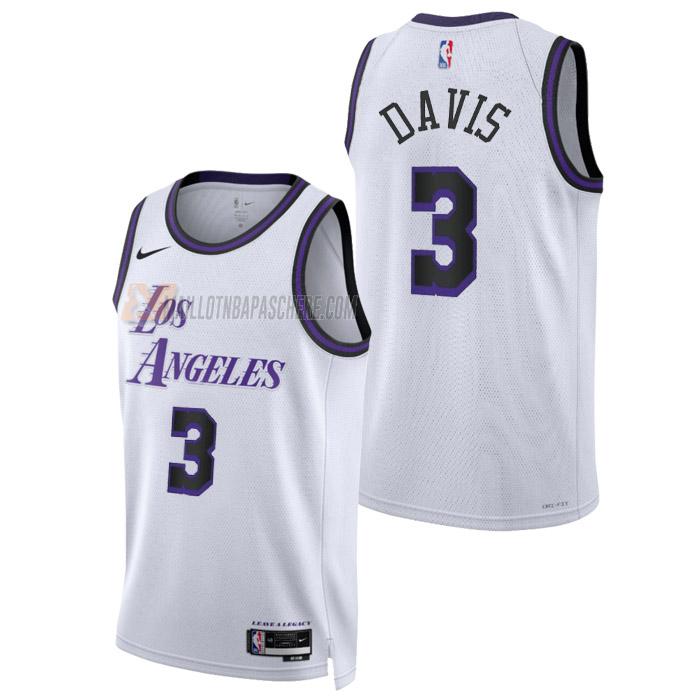 maillot anthony davis los angeles lakers de 3 homme blanc city edition 2023