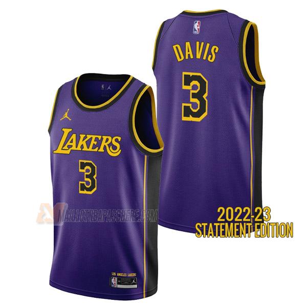 maillot anthony davis los angeles lakers de 3 homme mauve statement edition 2023