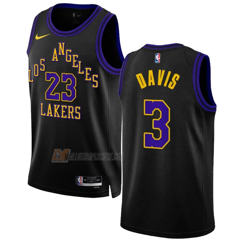 maillot anthony davis los angeles lakers de 3 homme noir city edition 2023-24