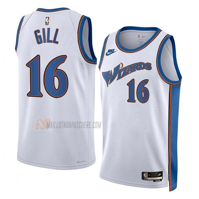 maillot anthony gill washington wizards de 16 homme blanc classic edition 2023