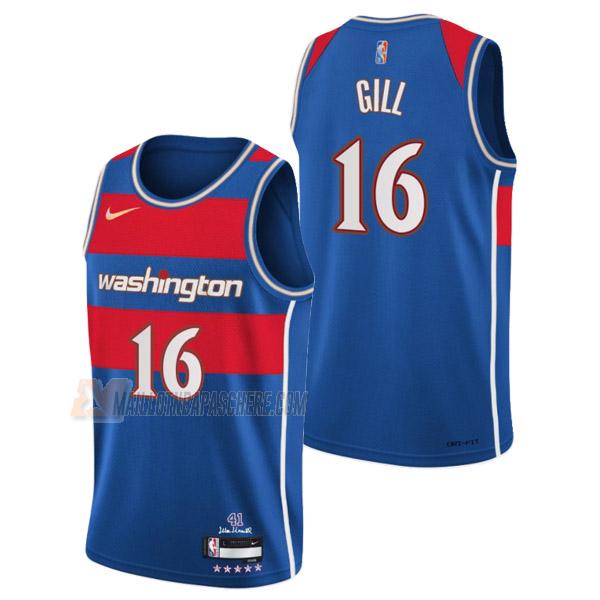 maillot anthony gill washington wizards de 16 homme bleu city edition 2022