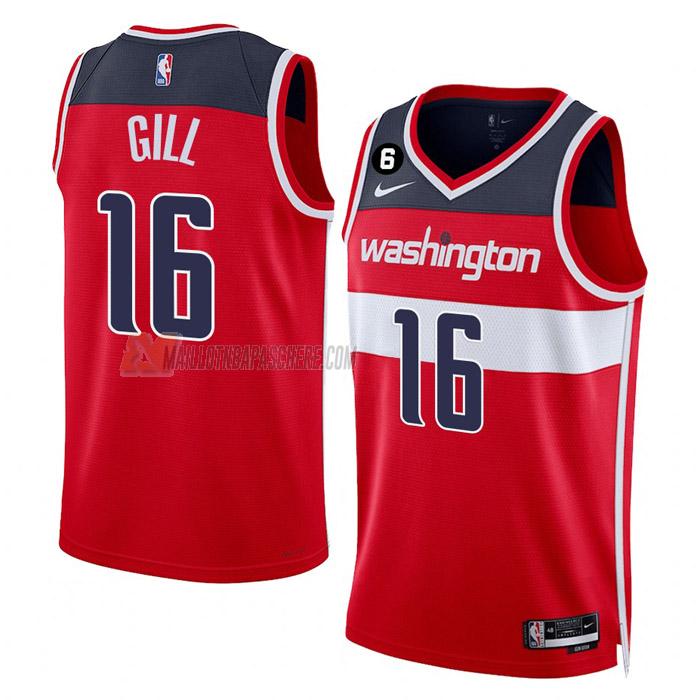 maillot anthony gill washington wizards de 16 homme rouge icon edition 2023