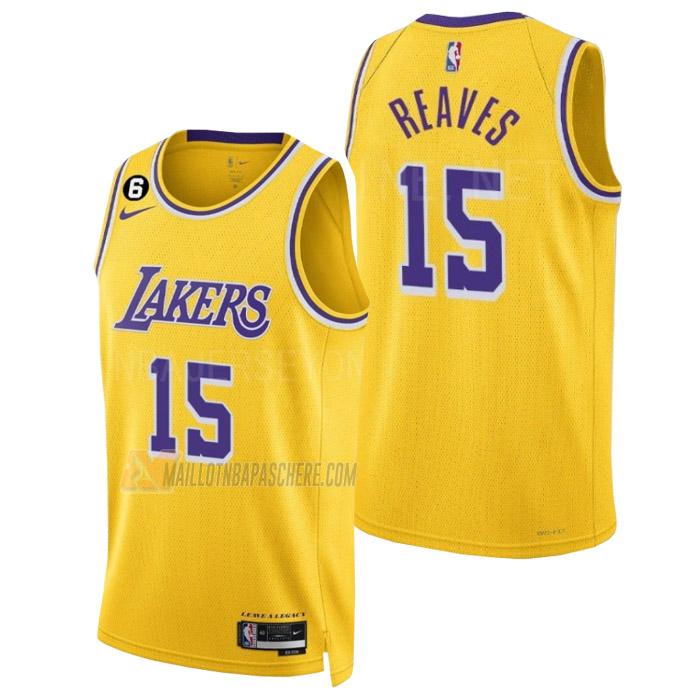 maillot austin reaves los angeles lakers de 15 homme jaune icon edition 2023