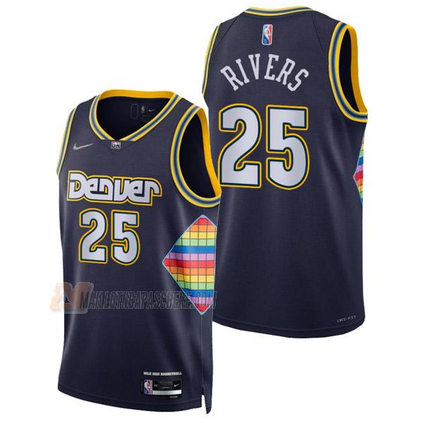 maillot austin rivers denver nuggets de 25 homme bleu marine city edition 2022