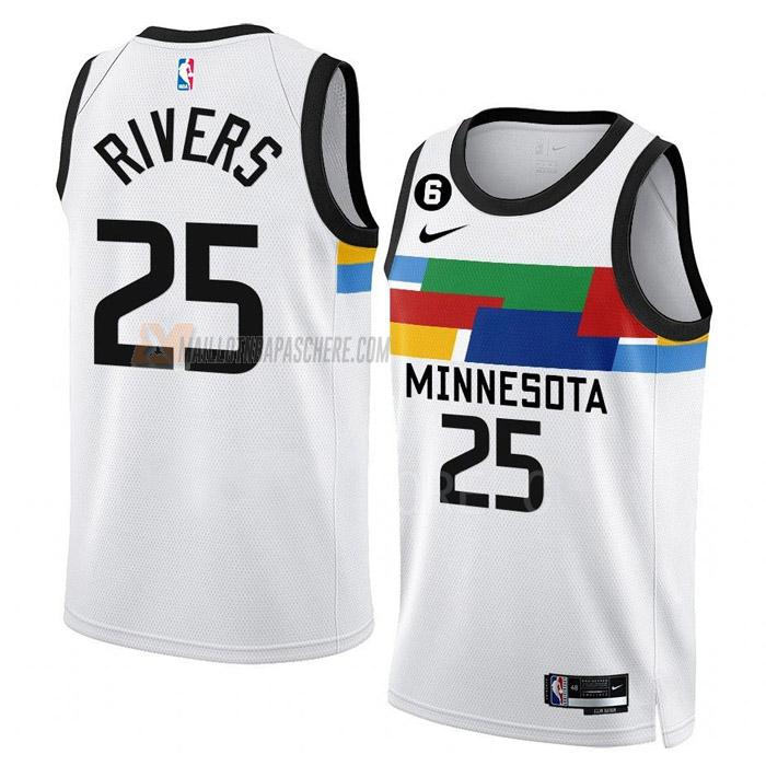 maillot austin rivers minnesota timberwolves de 25 homme blanc city edition 2023