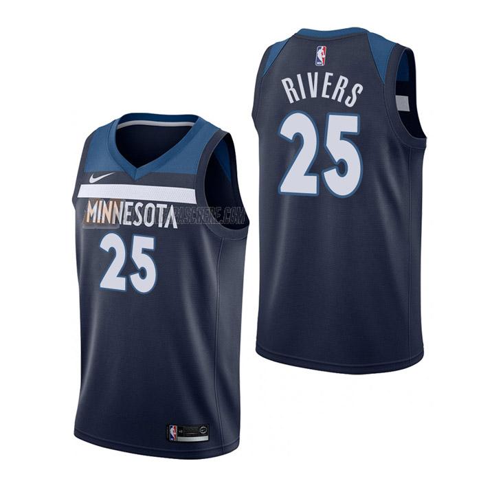 maillot austin rivers minnesota timberwolves de 25 homme bleu marine icon edition 2023