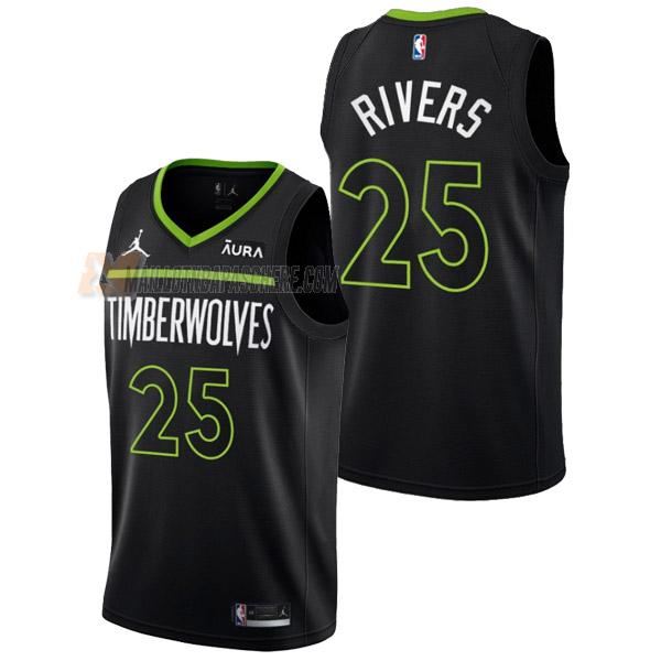 maillot austin rivers minnesota timberwolves de 25 homme noir statement edition 2023