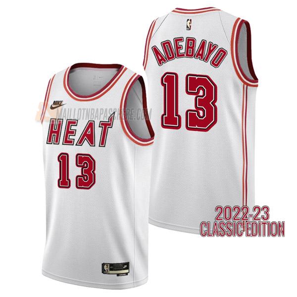 maillot bam adebayo miami heat de 13 homme blanc classic edition 2023