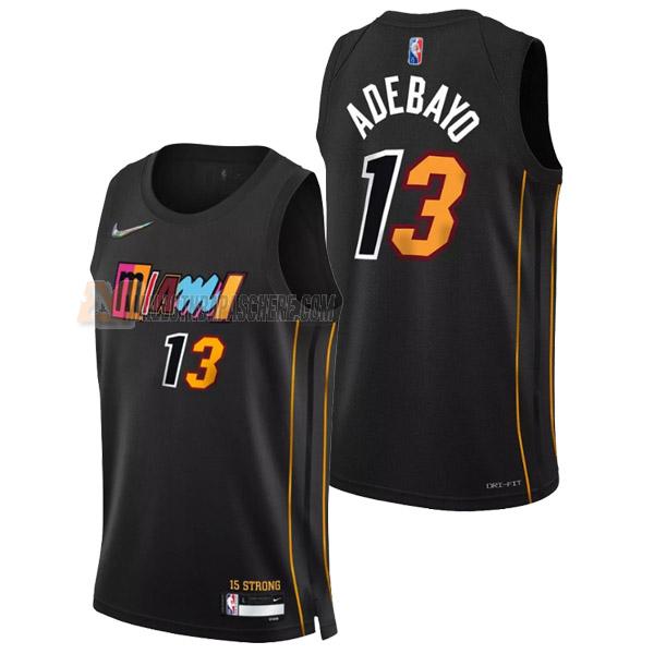 maillot bam adebayo miami heat de 13 homme noir city edition 2022