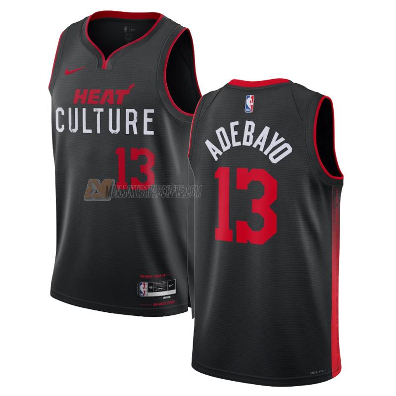 maillot bam adebayo miami heat de 13 homme noir city edition 2023-24