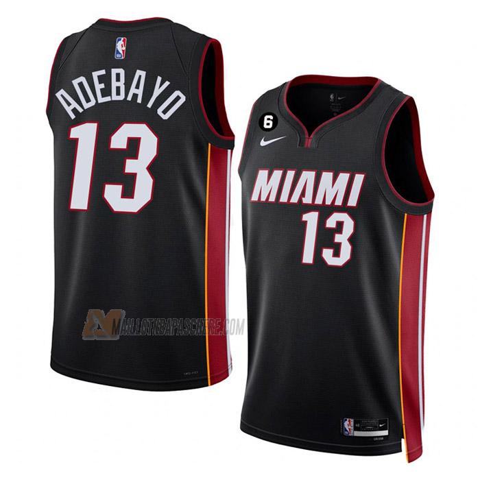 maillot bam adebayo miami heat de 13 homme noir icon edition 2023