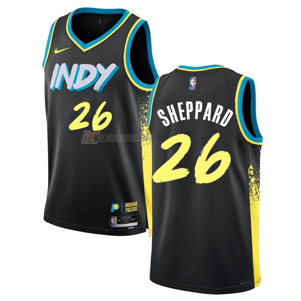 maillot ben sheppard indiana pacers de 26 homme noir city edition 2023-24