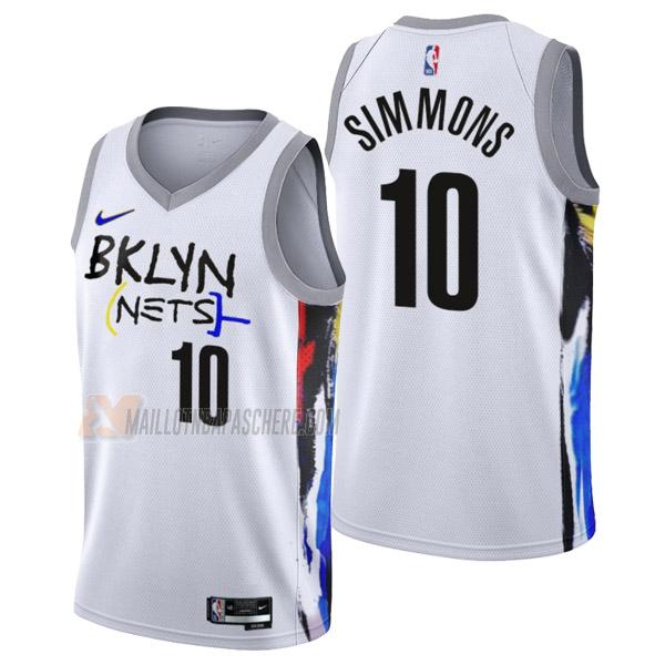 maillot ben simmons brooklyn nets de 10 homme blanc city edition 2023