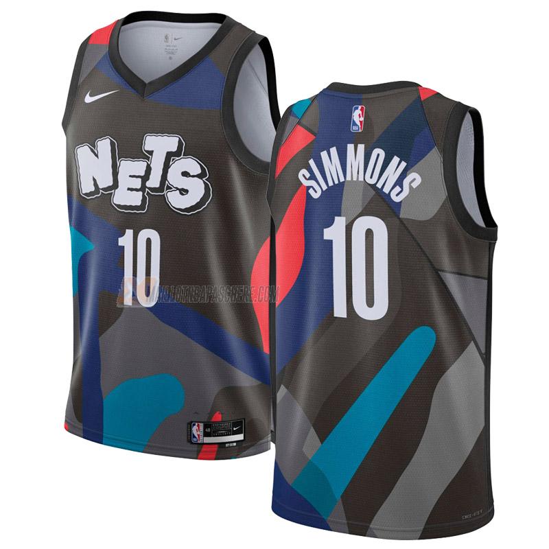 maillot ben simmons brooklyn nets de 10 homme noir city edition 2023-24